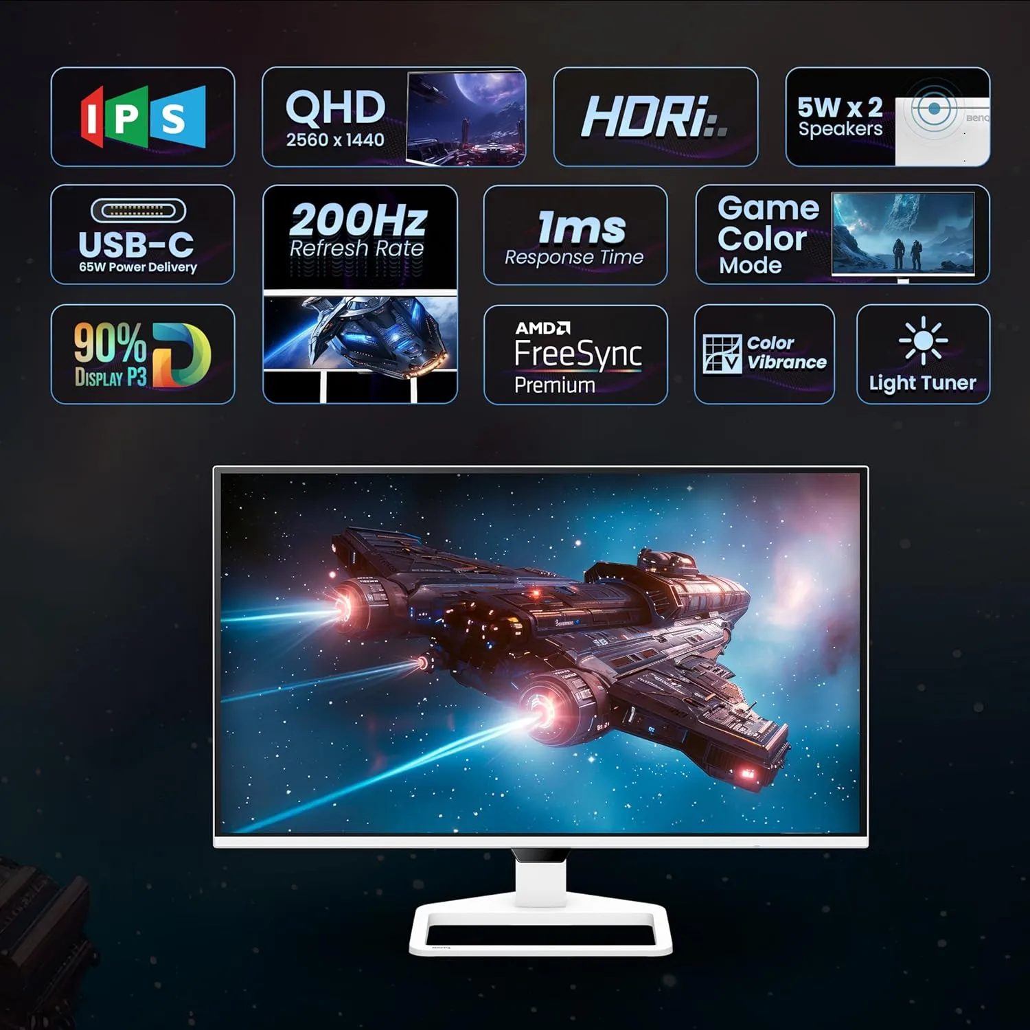BenQ EW270Q 27" 2K QHD 200Hz IPS Gaming Monitor - Image 2