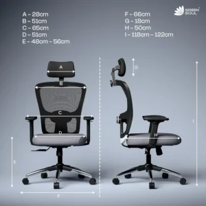 Green Soul Jupiter Superb | Ergonomic Mesh Office Chair for Work | 3 Year Warranty