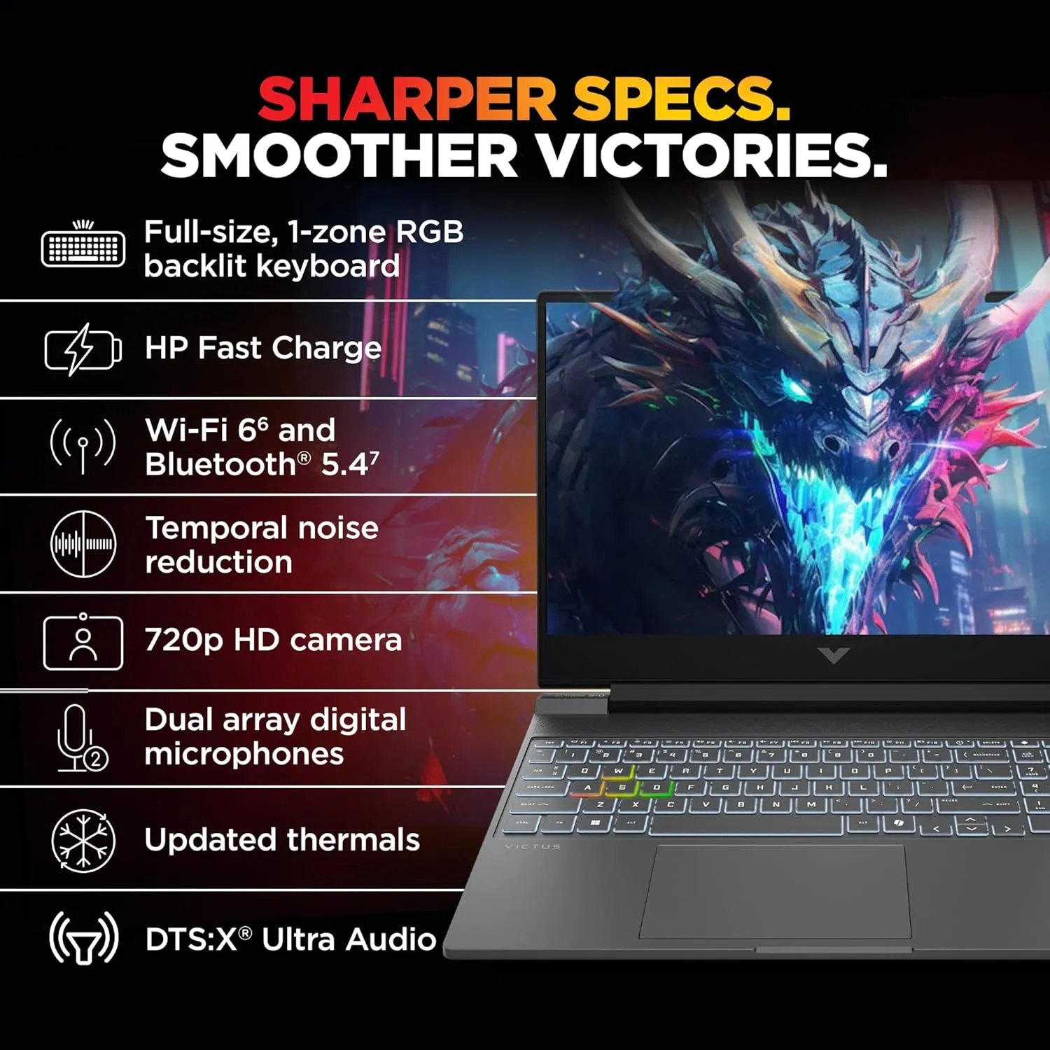 HP Smartchoice Victus, 14th Gen Intel Core i5-14450HX, RGB Gaming Laptop - Image 6