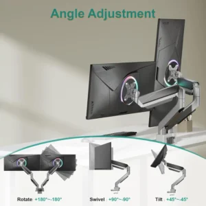 Jin Office Heavy Duty Dual Monitor Stand with Gas Spring