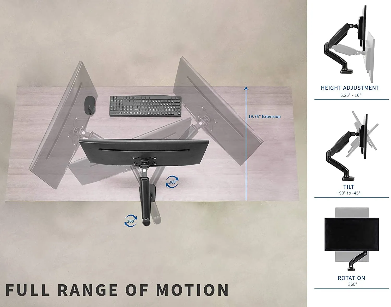 Jin Office Single Monitor Gas Spring Arm - Image 5