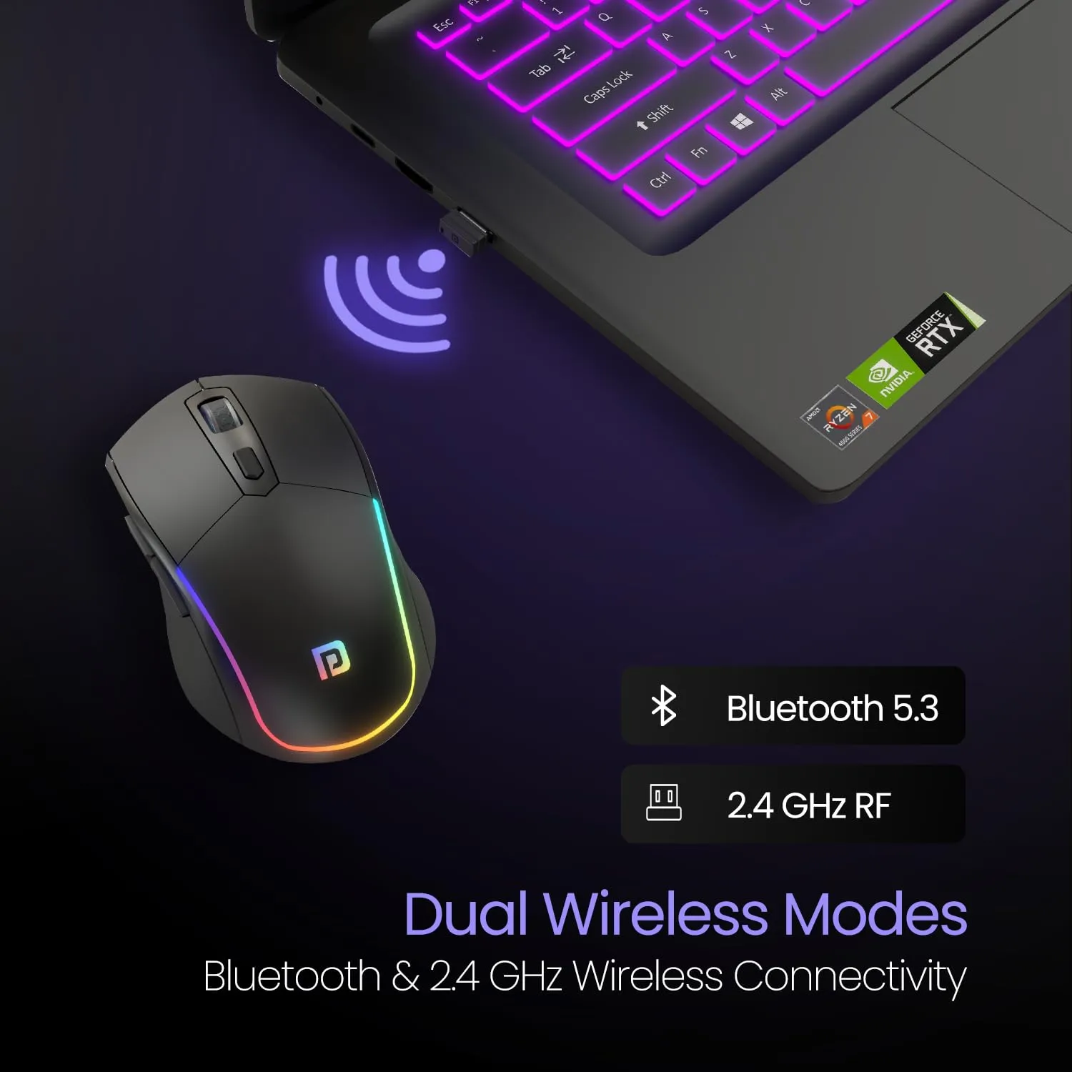 Portronics Toad One Bluetooth Mouse with 2.4 GHz - Image 2