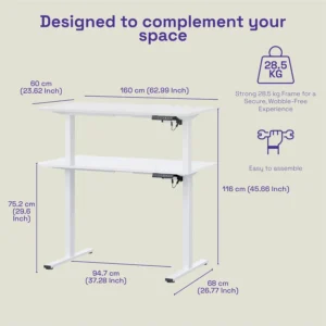 Wakefit Study Table | 5 Yr Warranty | Standing desk, Computer Table for Home PC